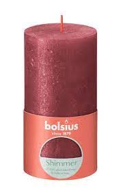 BOLSIUS RUSTIEK STOMPKAARS SHIMMER 130/68 - RED ()